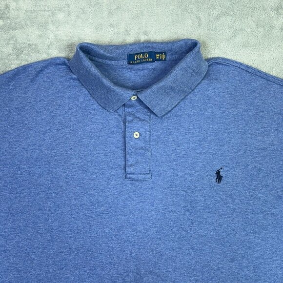 Polo Ralph Lauren Polo Shirt Mens 3XB Blue Soft Cotton Preppy Golf Short Sleeve - Picture 3 of 11